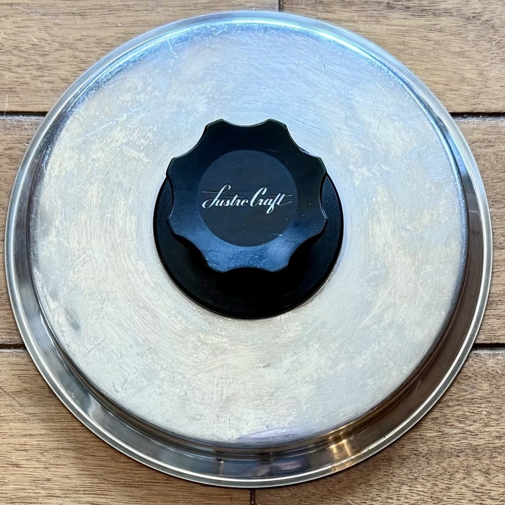 VTG Lustre Craft Stainless Steel 6.5" Lid Black Knob Pan Replacement